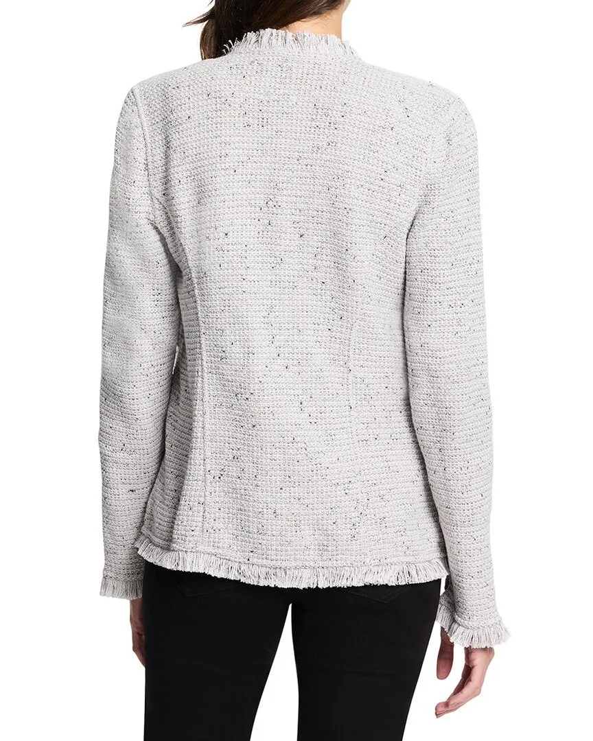 NIC ZOE Fringe Mix Knit Pocket Jacket