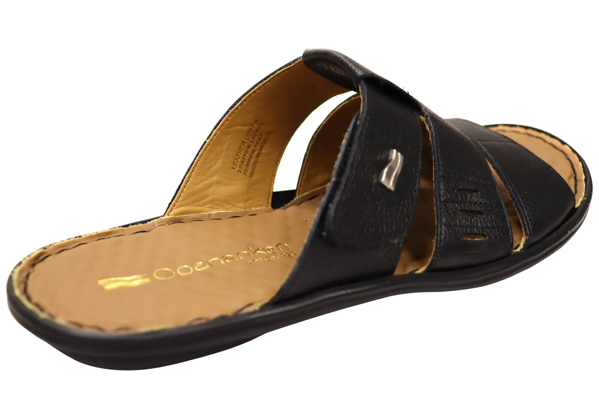 Opananken Andrew Mens Comfortable Brazilian Leather Slide Sandals Opananken Shoes