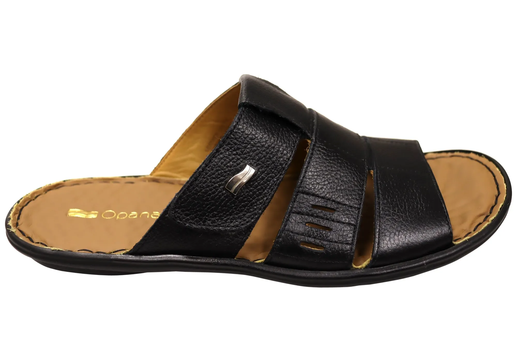 Opananken Andrew Mens Comfortable Brazilian Leather Slide Sandals Opananken Shoes