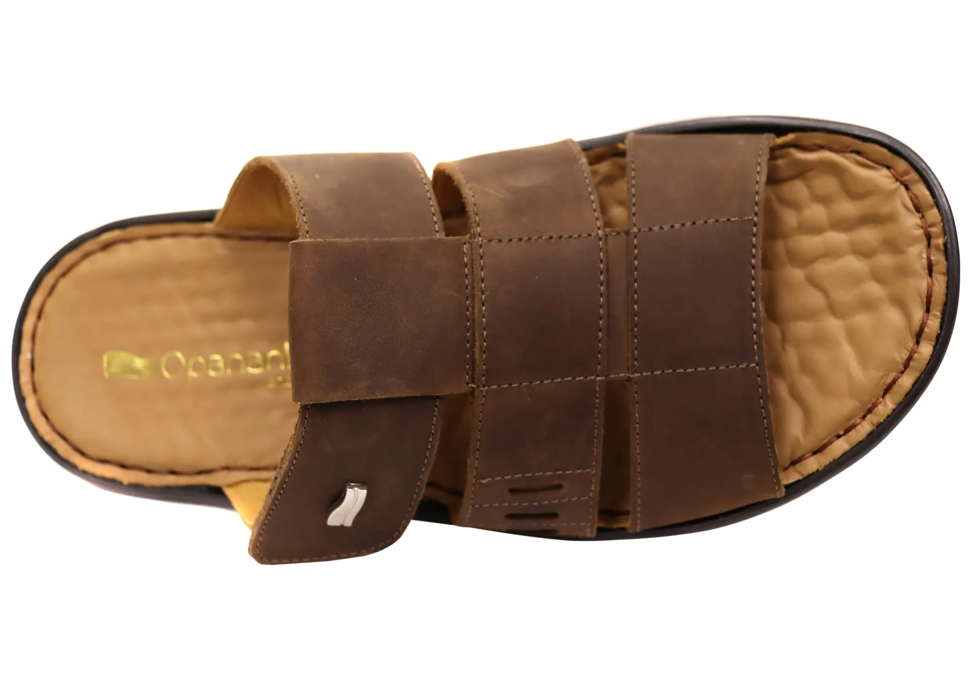Opananken Andrew Mens Comfortable Brazilian Leather Slide Sandals Opananken Shoes