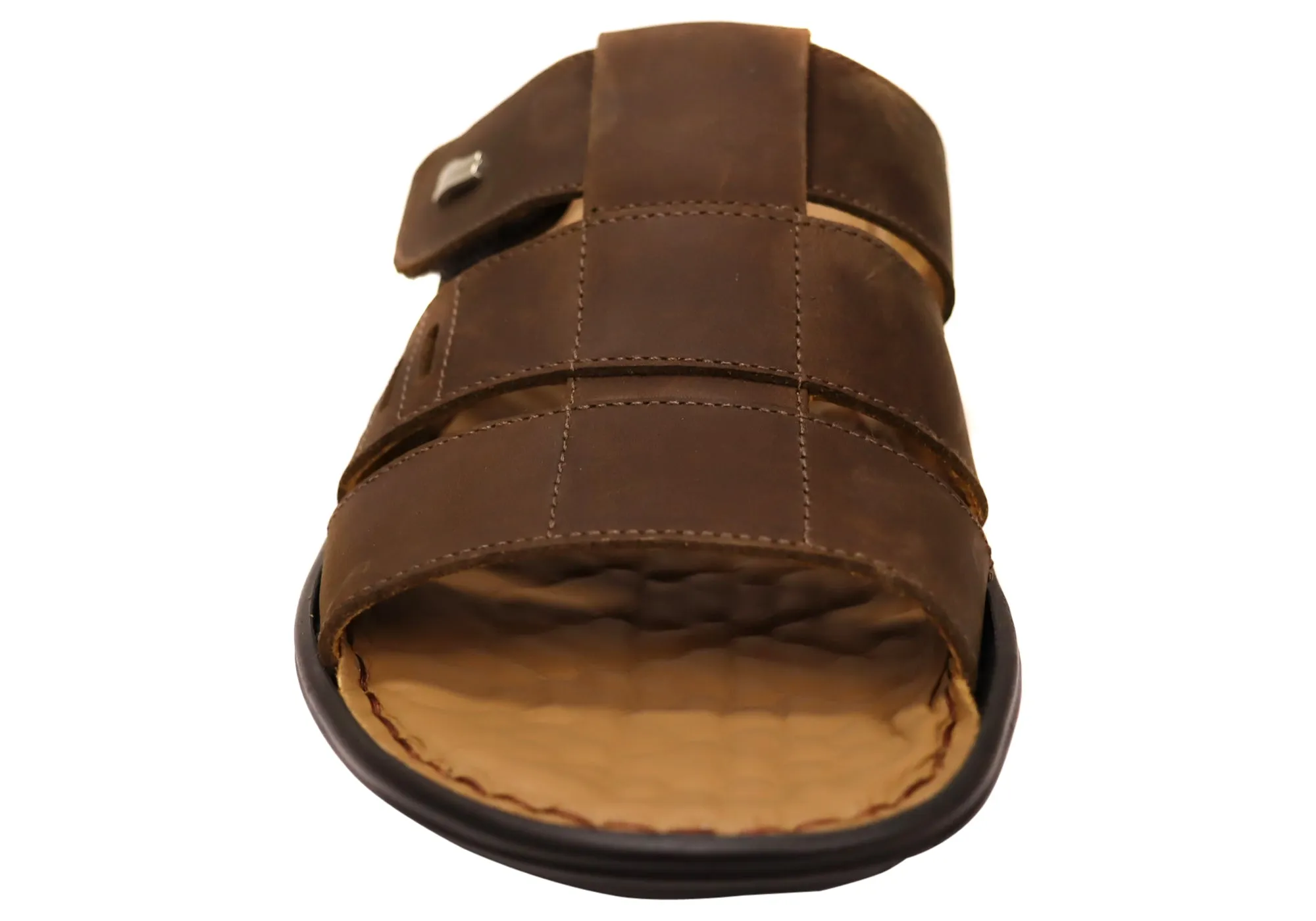 Opananken Andrew Mens Comfortable Brazilian Leather Slide Sandals Opananken Shoes