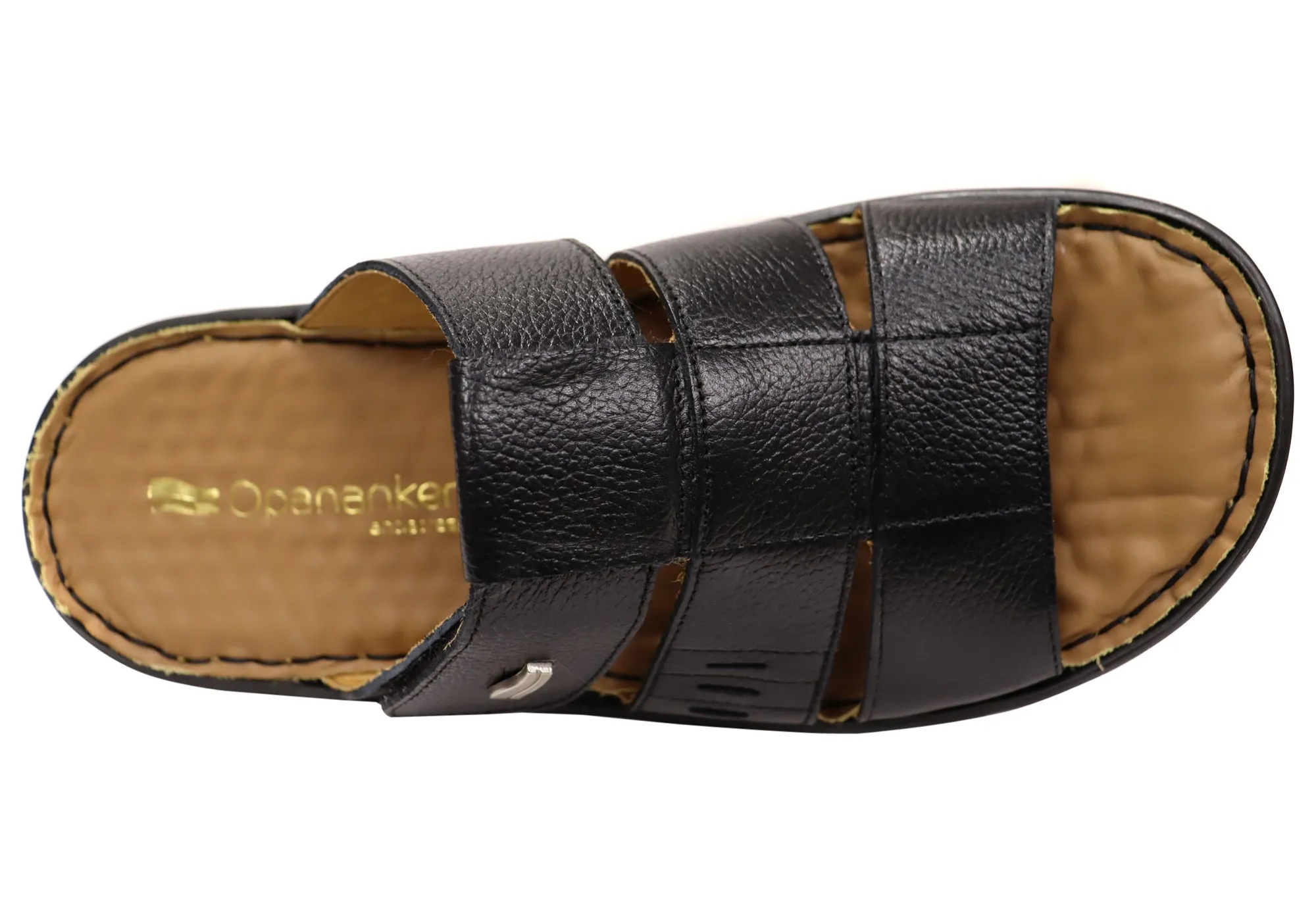 Opananken Andrew Mens Comfortable Brazilian Leather Slide Sandals Opananken Shoes