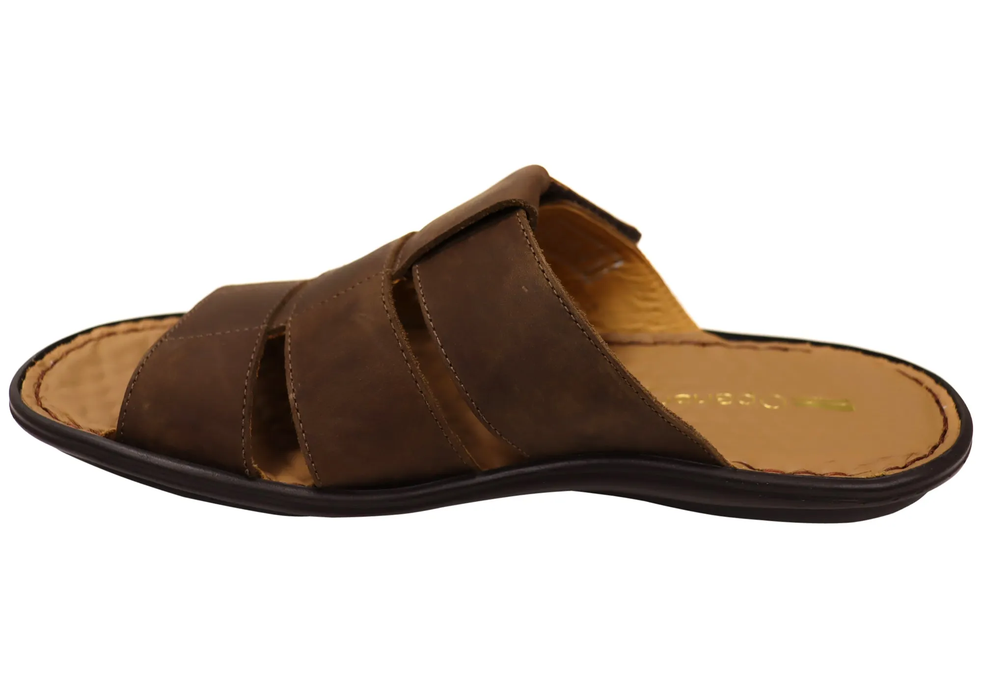 Opananken Andrew Mens Comfortable Brazilian Leather Slide Sandals Opananken Shoes