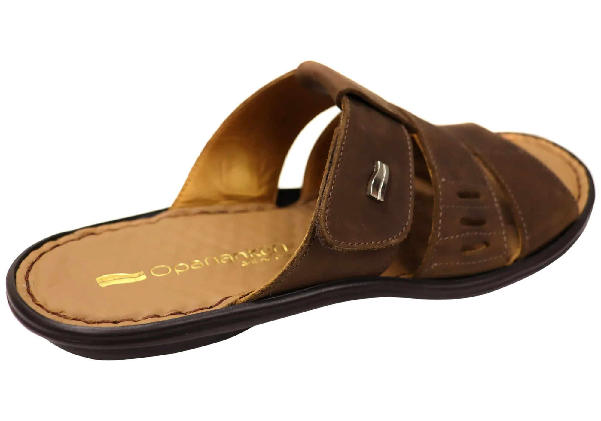 Opananken Andrew Mens Comfortable Brazilian Leather Slide Sandals Opananken Shoes