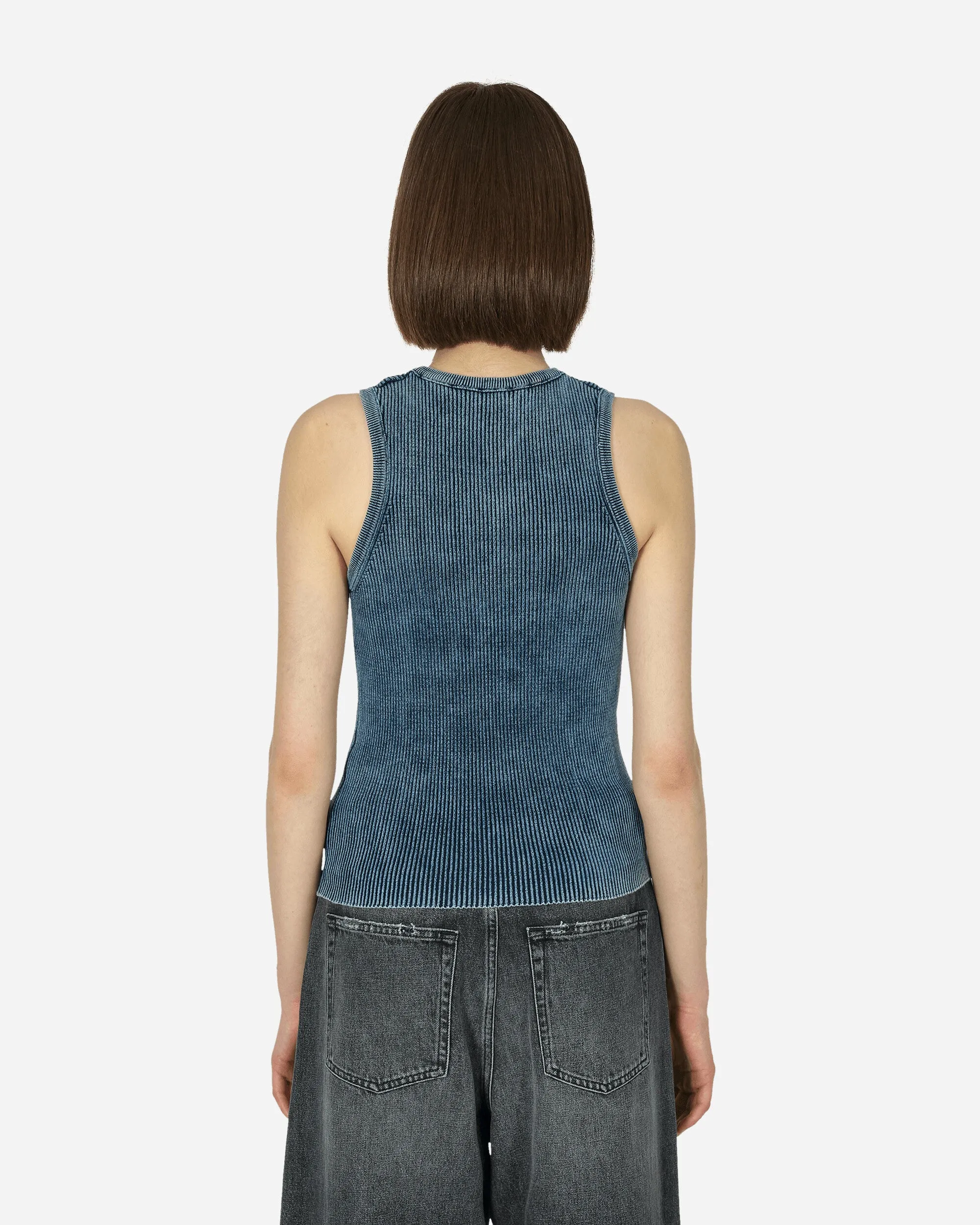 Oval D Rib-Knit Tank Top Dark Blue