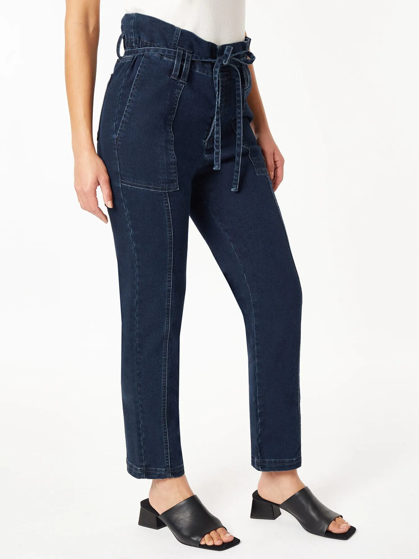 Paper Bag Waist Denim Trouser