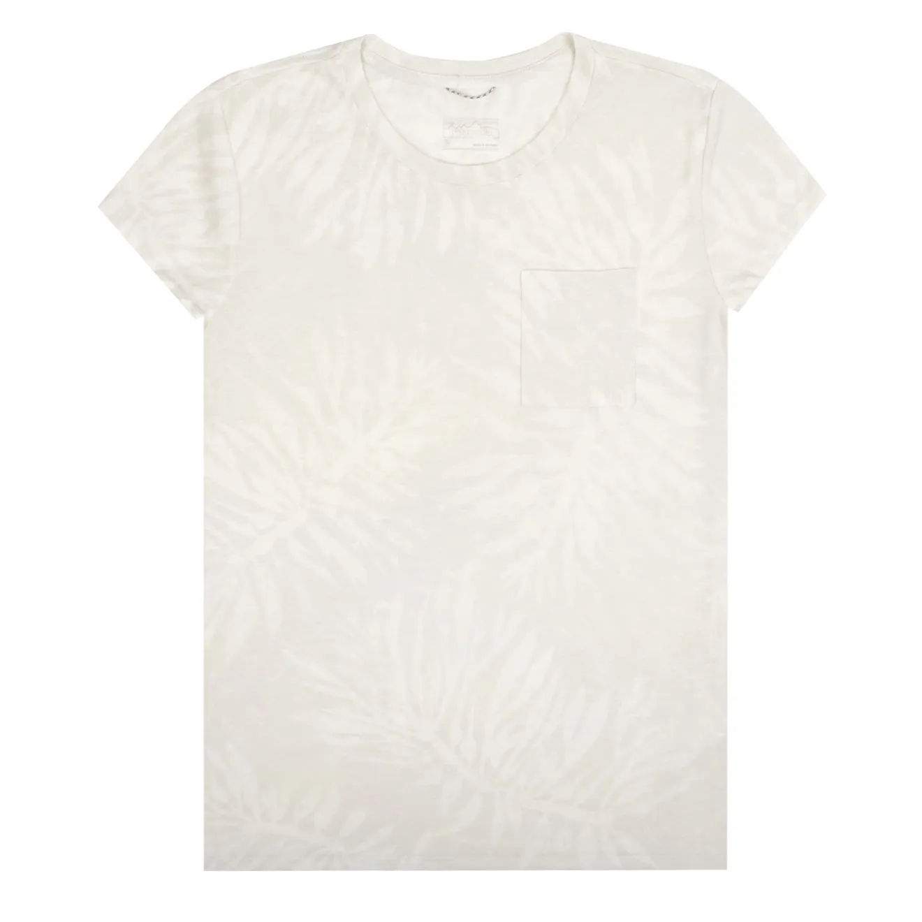 Patagonia Womens Mainstay Tee Kelp and Sand Big Dyno White