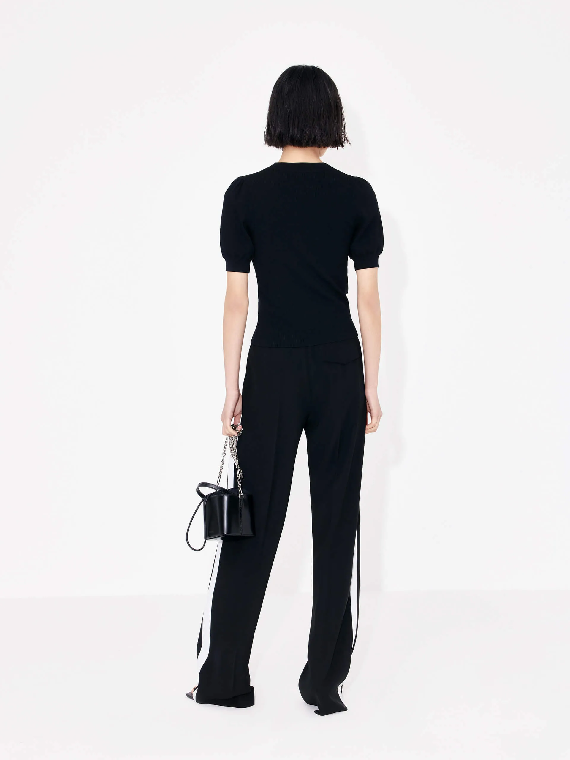 Patch Detail Ribbed Top
