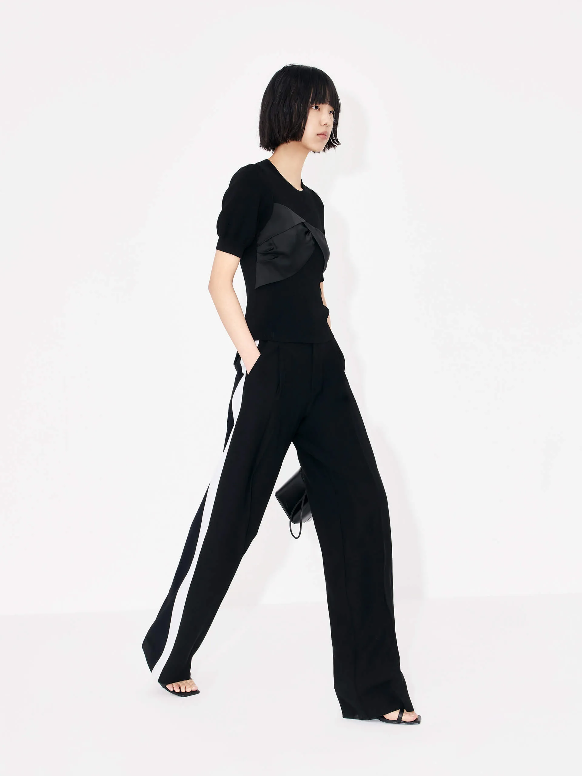 Patch Detail Ribbed Top
