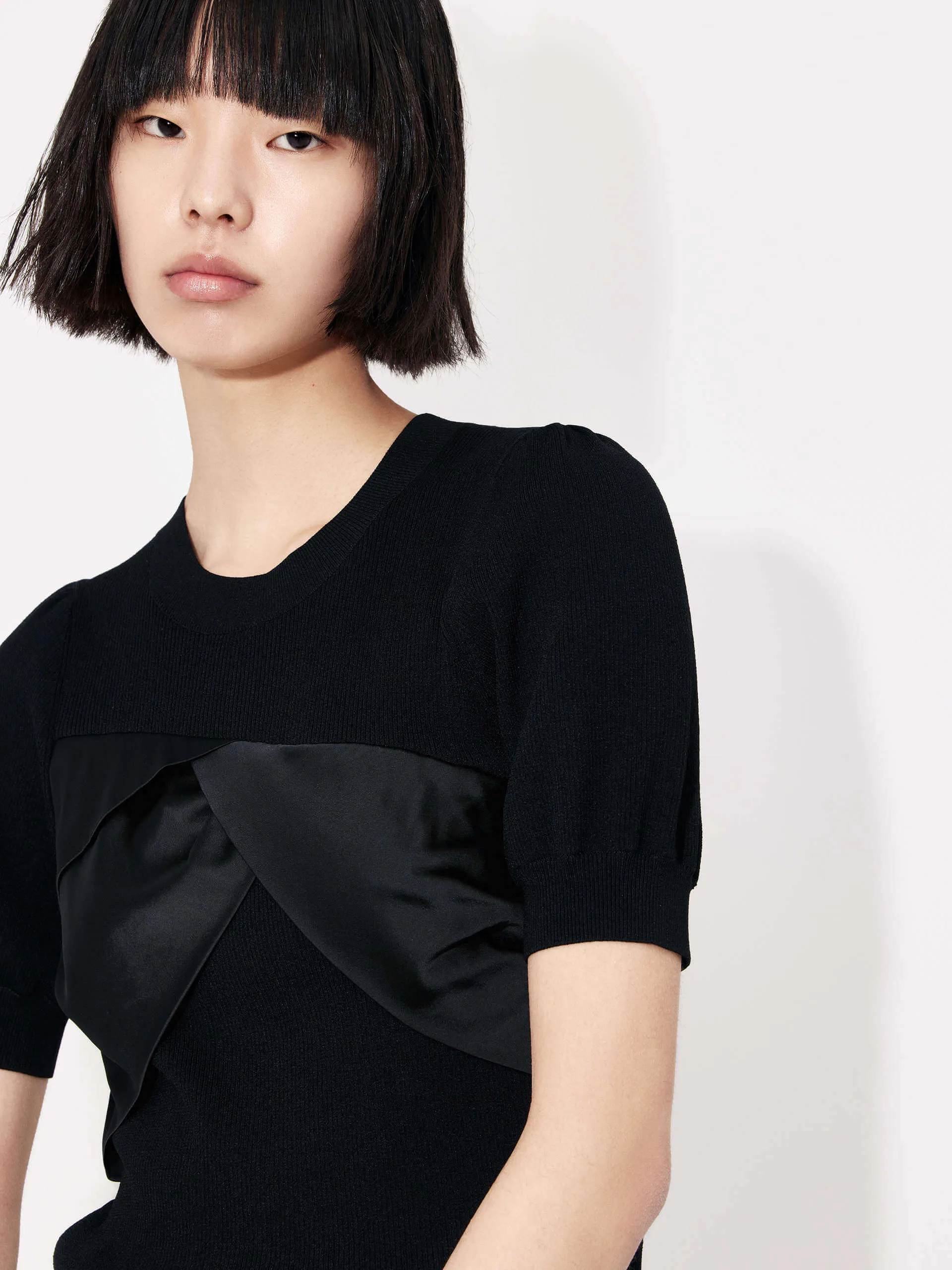 Patch Detail Ribbed Top