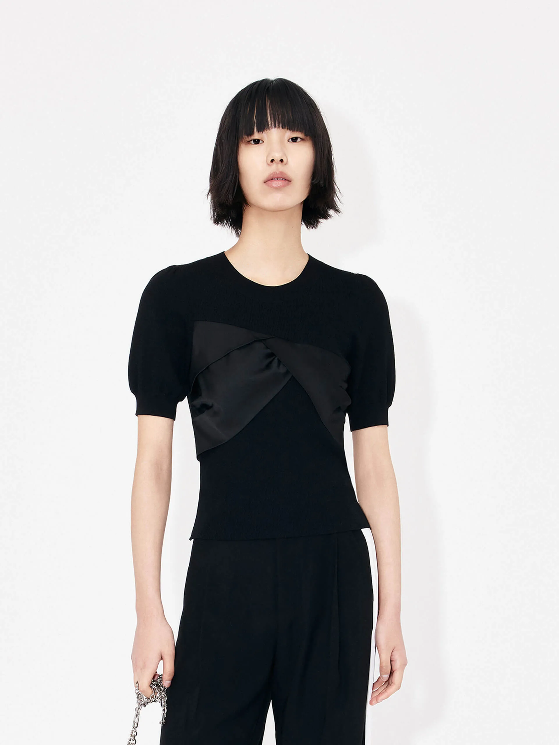 Patch Detail Ribbed Top