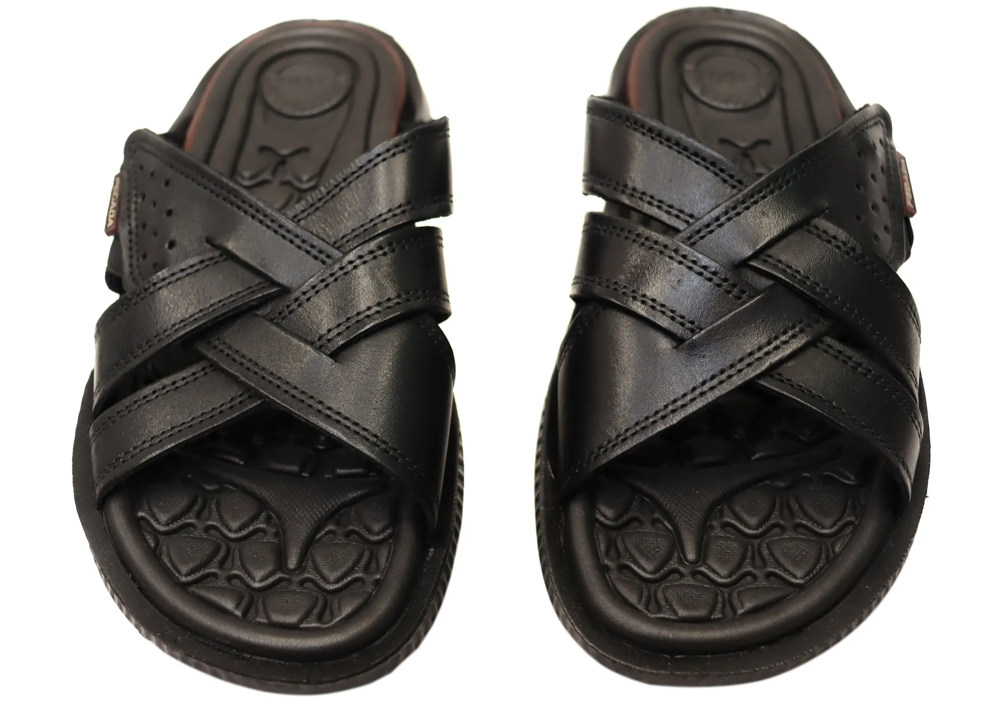 Pegada Freddie Mens Comfortable Leather Slides Sandals Made In Brazil Pegada Shoes