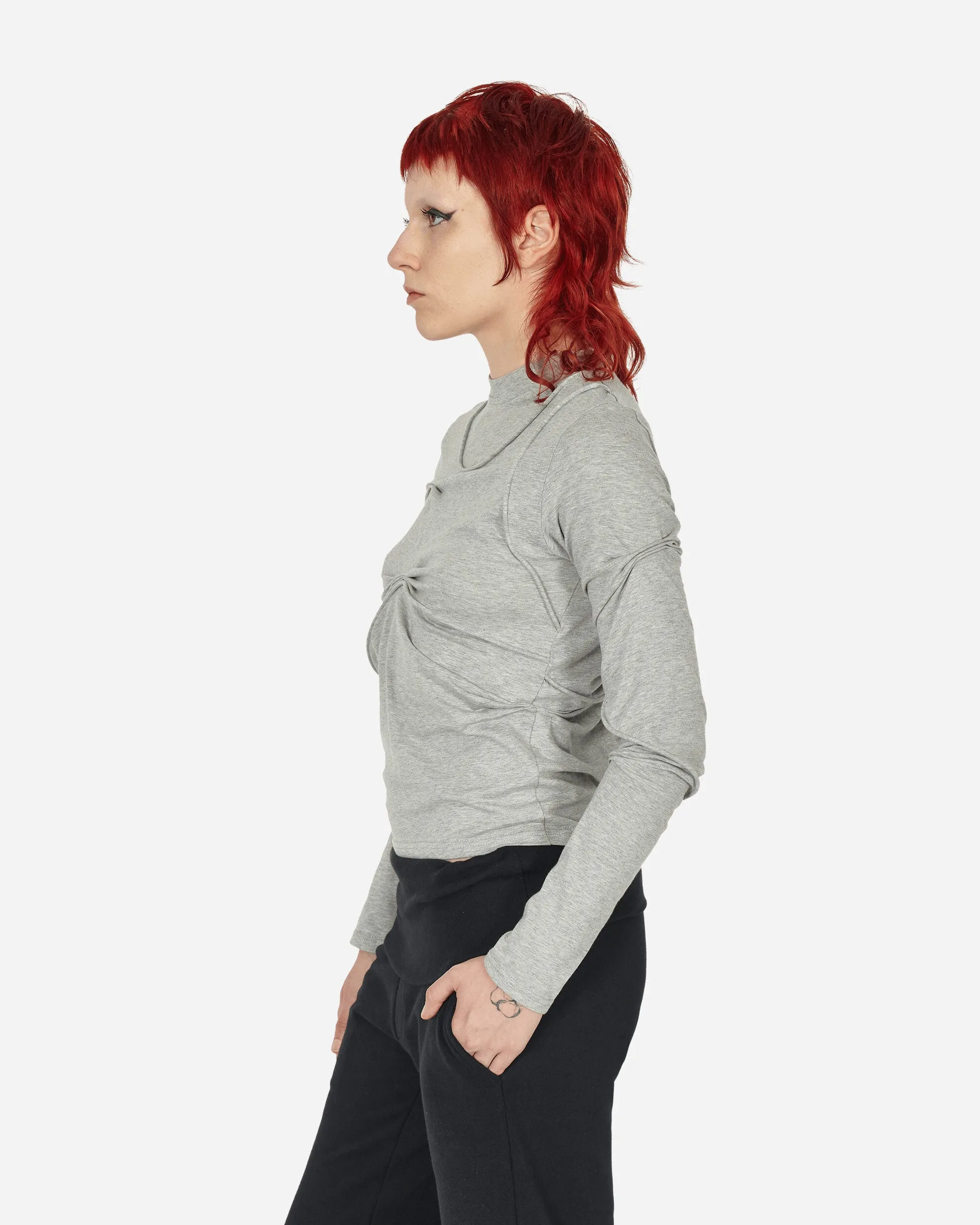 Pleated Longsleeve Top Grey
