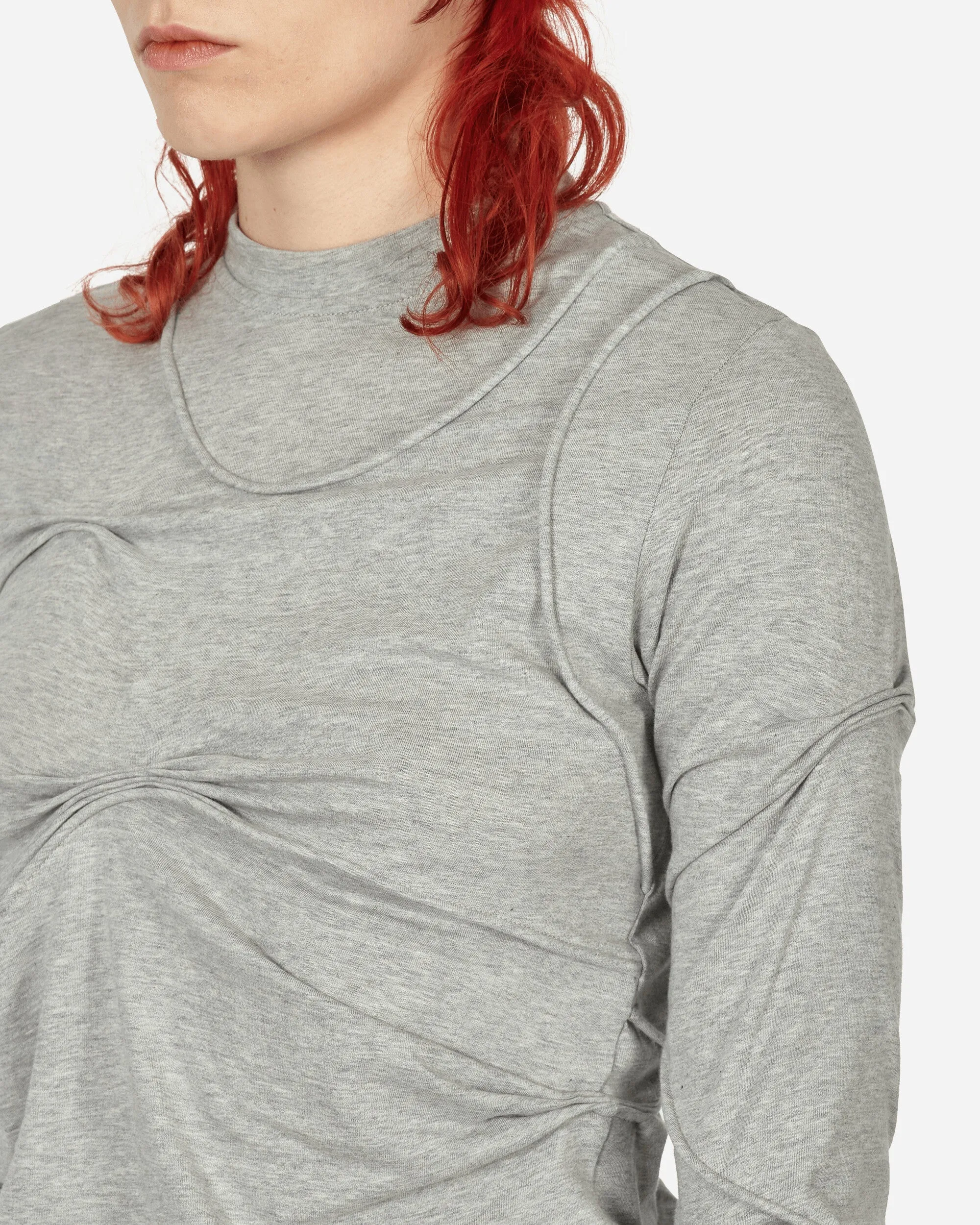 Pleated Longsleeve Top Grey