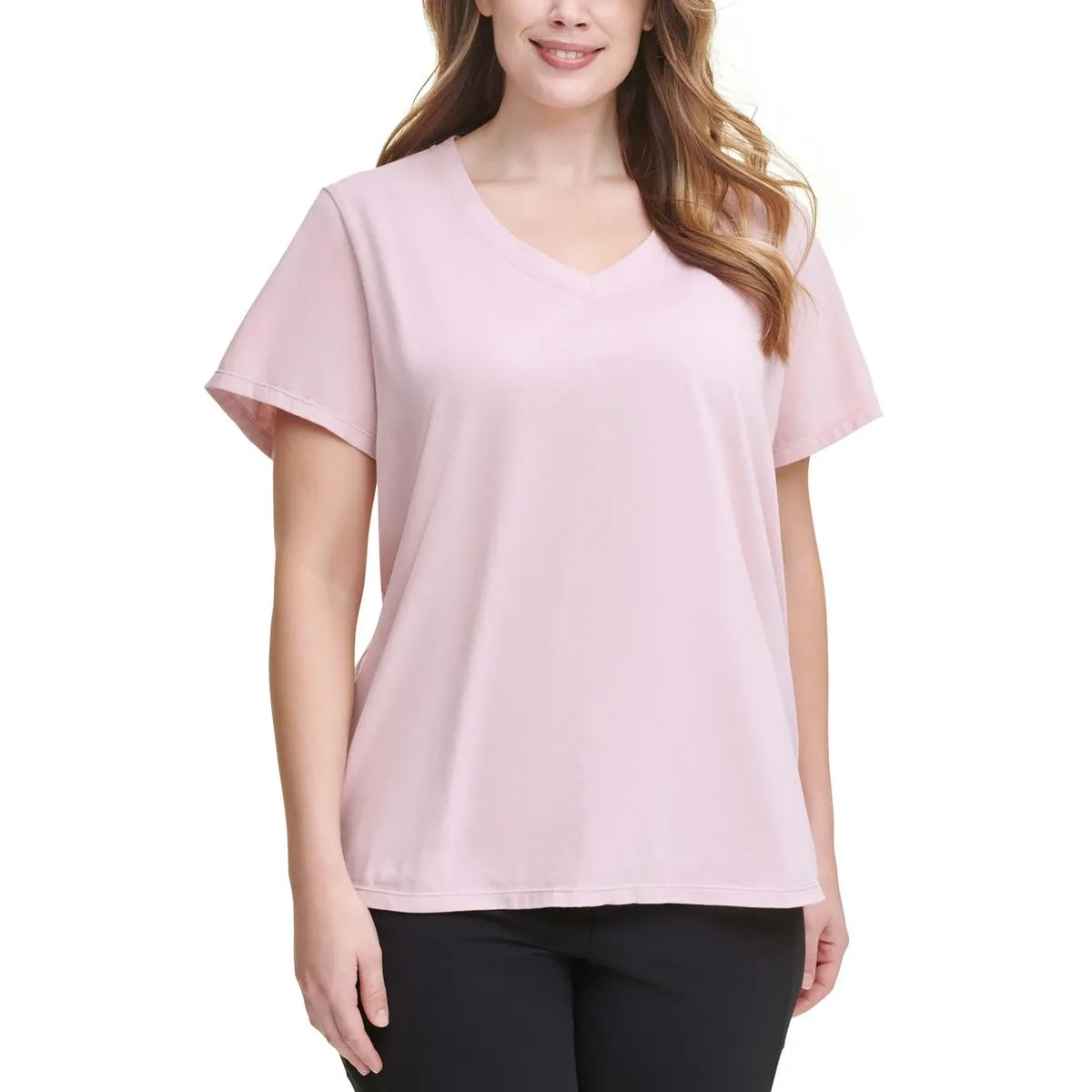 Plus Womens Cotton Activewear Pullover Top