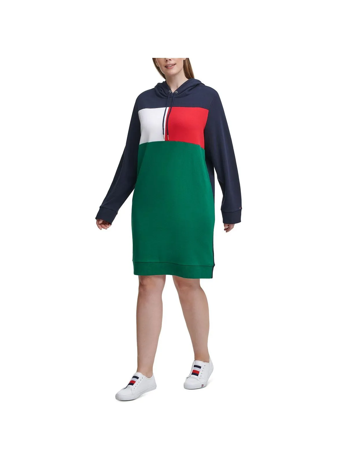 Plus Womens Hoodie Short Sweatshirt Dress