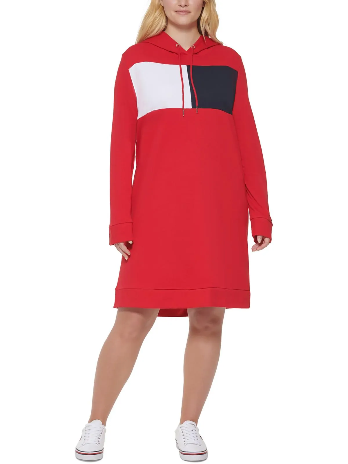 Plus Womens Hoodie Short Sweatshirt Dress