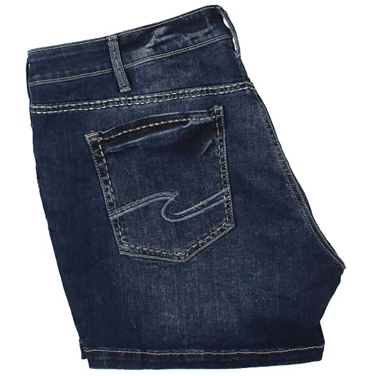 Plus Womens Mid-Rise Mini Denim Shorts