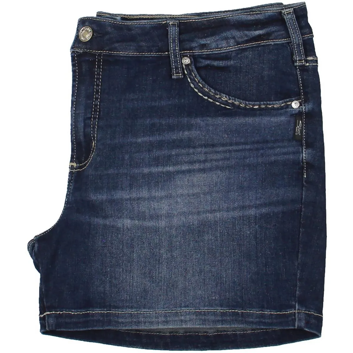 Plus Womens Mid-Rise Mini Denim Shorts