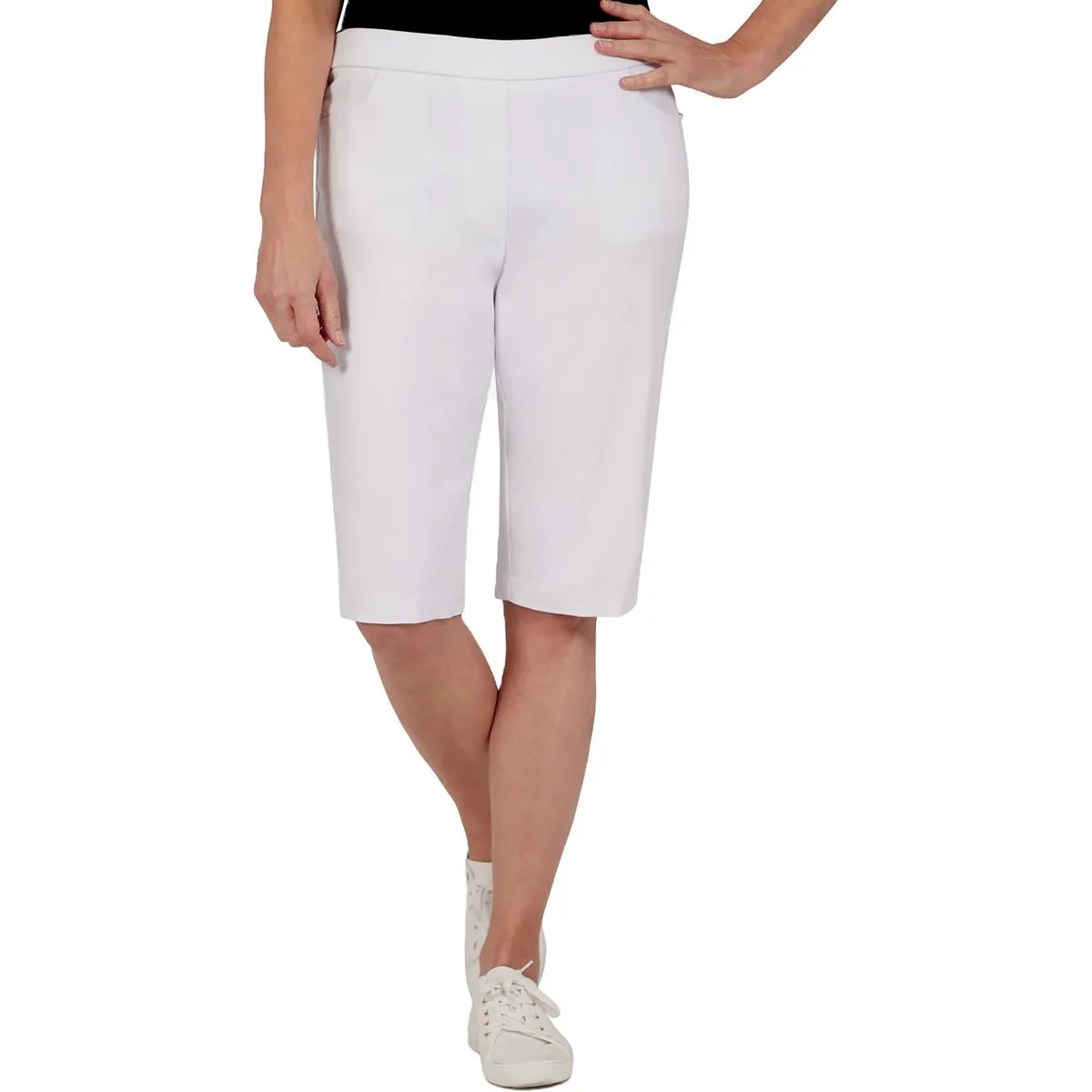 Plus Womens Solid Knit Bermuda Shorts