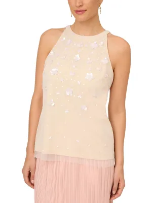 Plus Womens Trapeze Sequins Tank Top