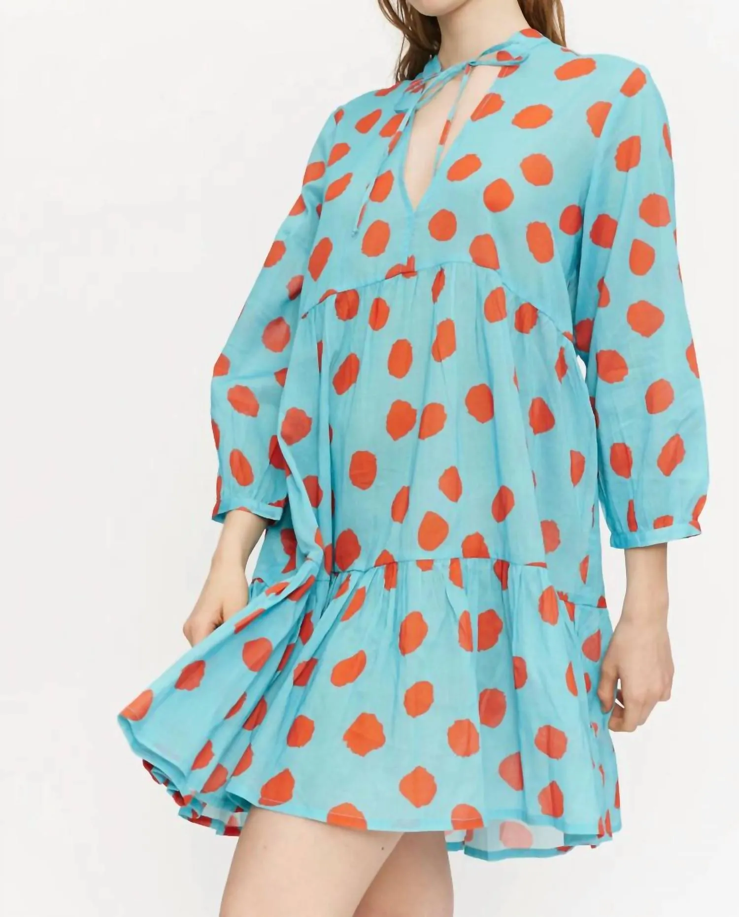 Polka Dot Cover Up In Blue