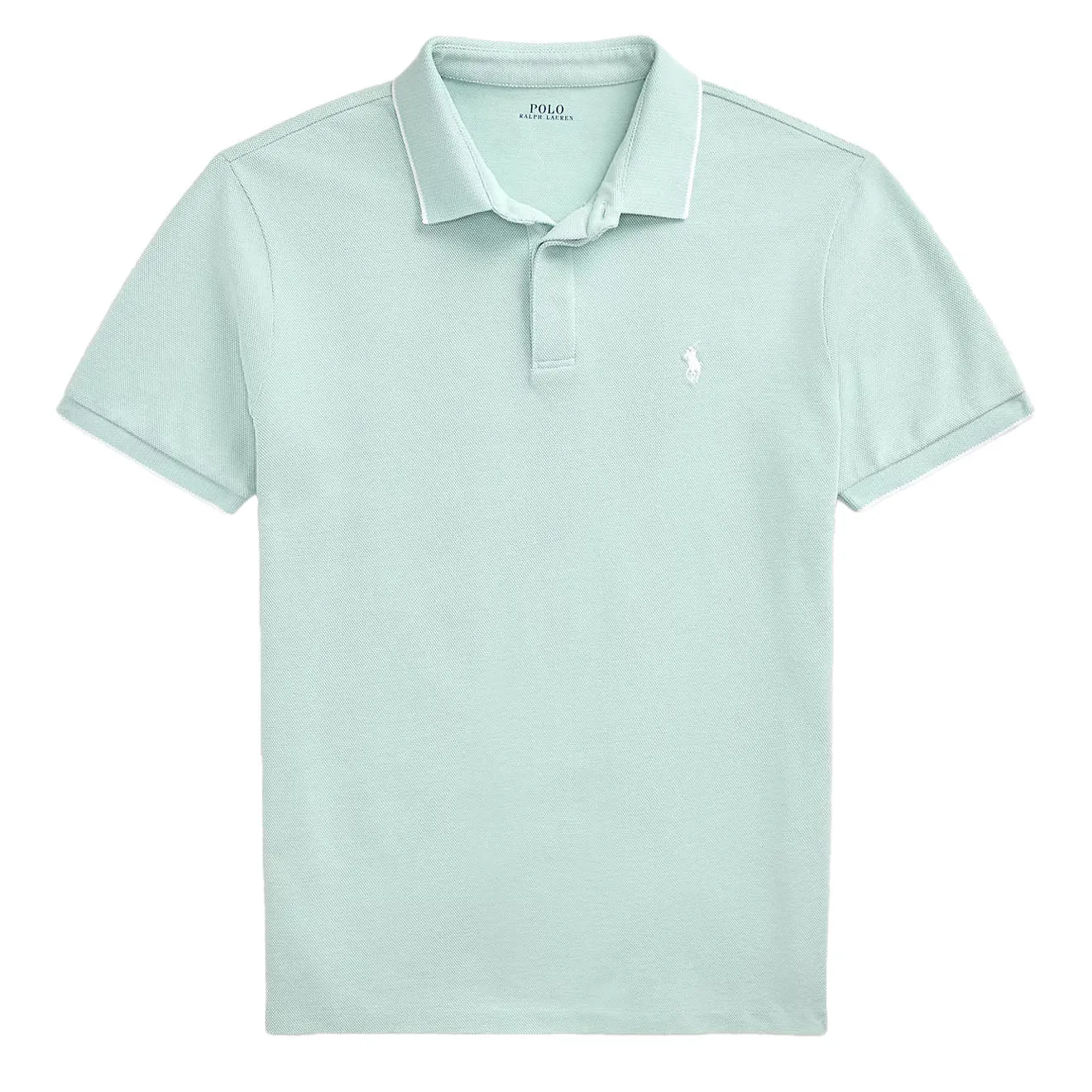 Polo Ralph Lauren Custom Slim Fit Stretch Oxford Mesh Polo Celadon/White