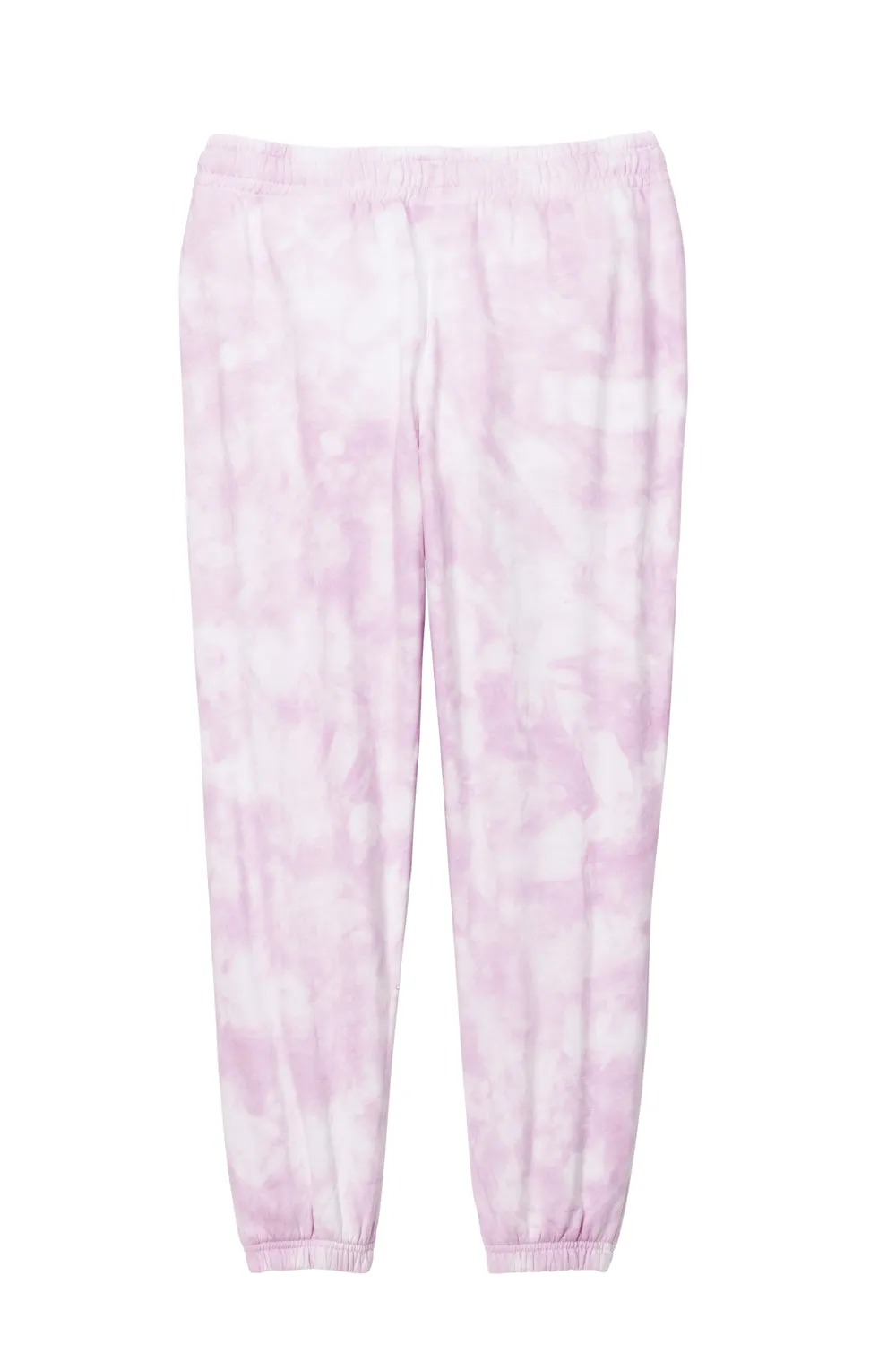 Port & Company Womens Beach Wash Tie Dye Sweatpants w/ Pockets - Cerise Pink