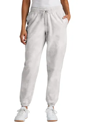 Port & Company Womens Beach Wash Tie Dye Sweatpants w/ Pockets - Dove Grey