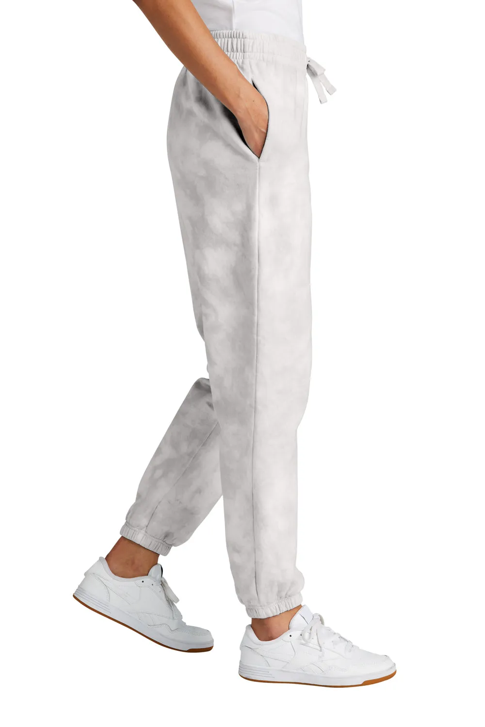 Port & Company Womens Beach Wash Tie Dye Sweatpants w/ Pockets - Dove Grey