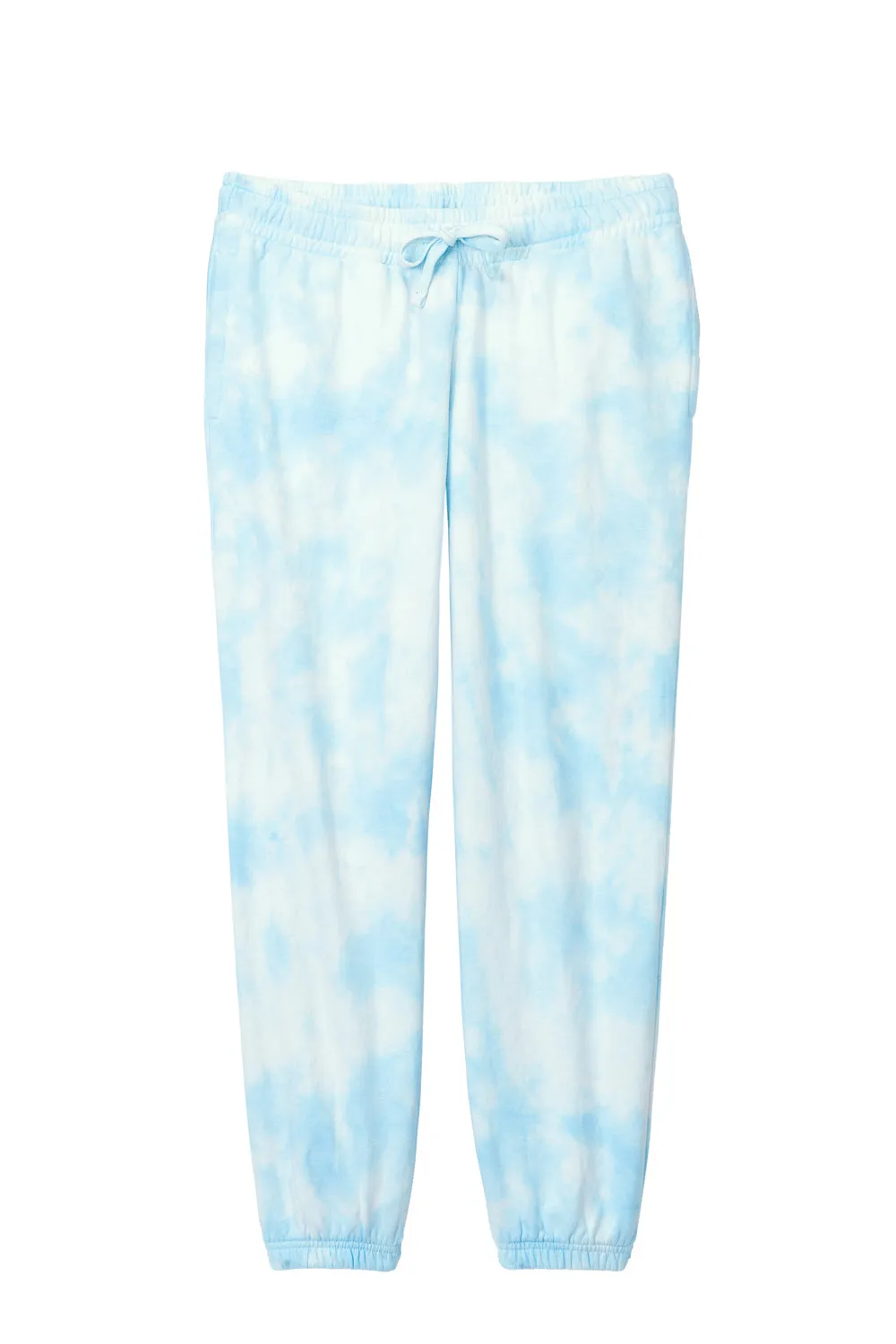 Port & Company Womens Beach Wash Tie Dye Sweatpants w/ Pockets - Glacier Blue