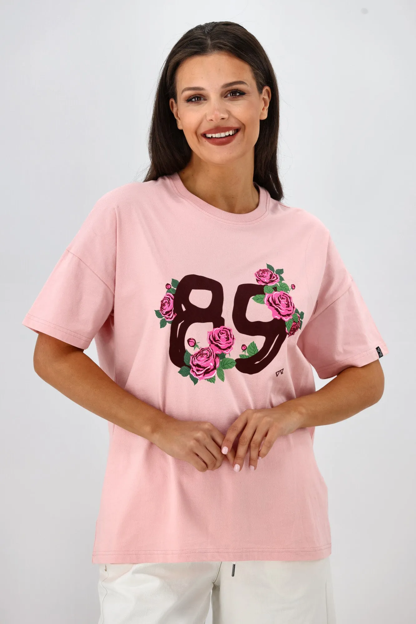 Rebel Club Collegiate 89 Boyfriend Tee Pink
