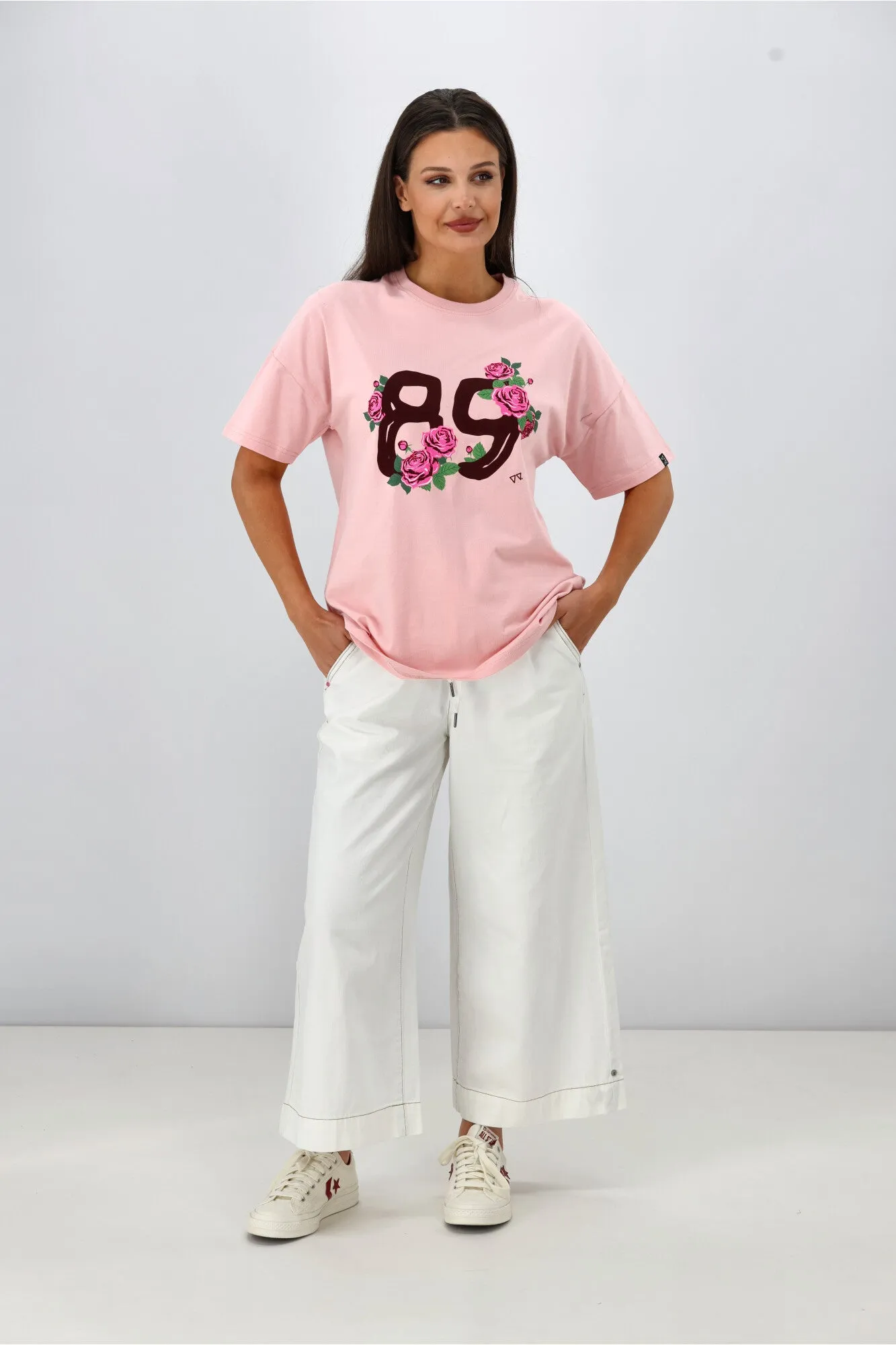 Rebel Club Collegiate 89 Boyfriend Tee Pink