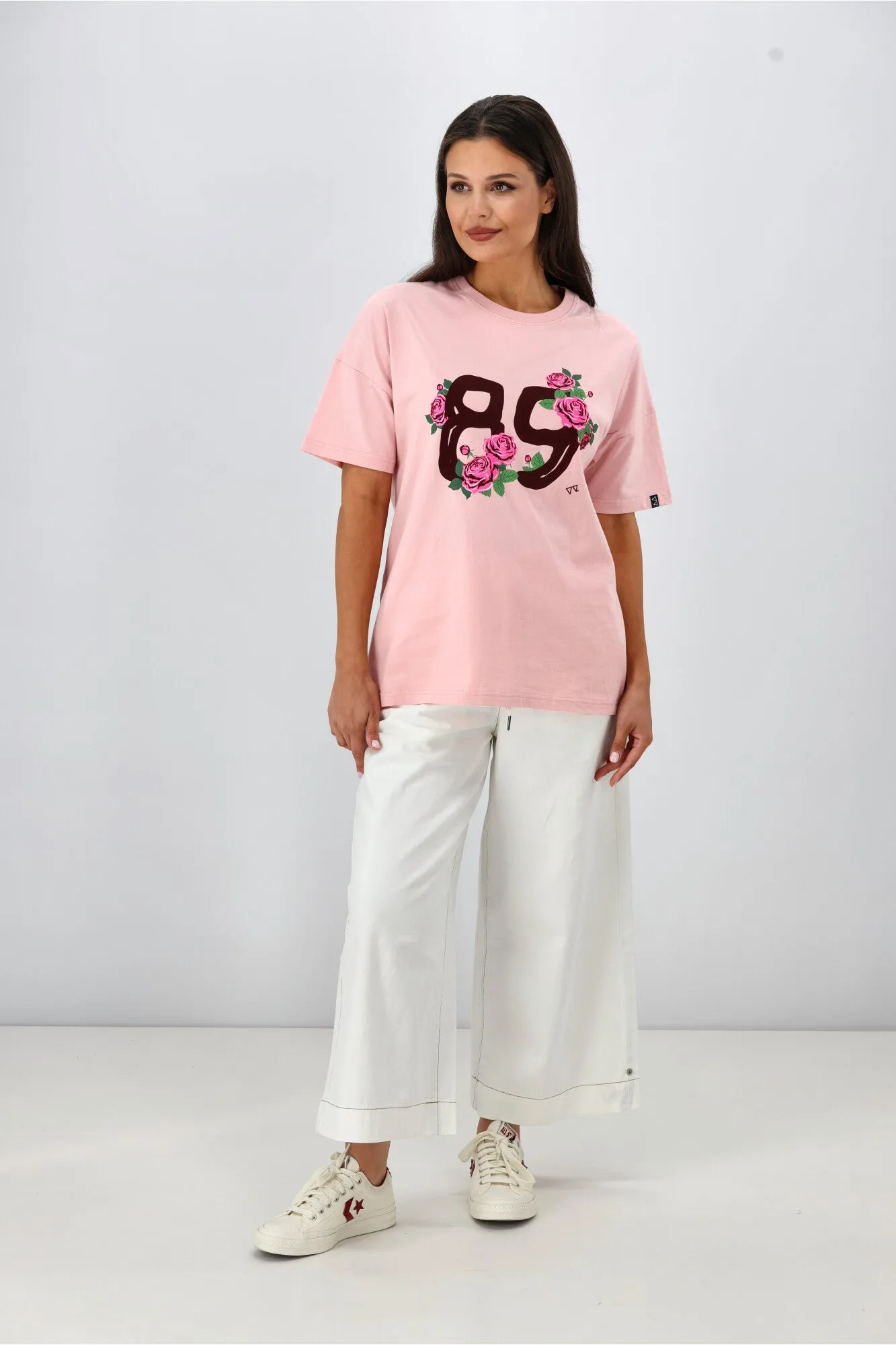Rebel Club Collegiate 89 Boyfriend Tee Pink