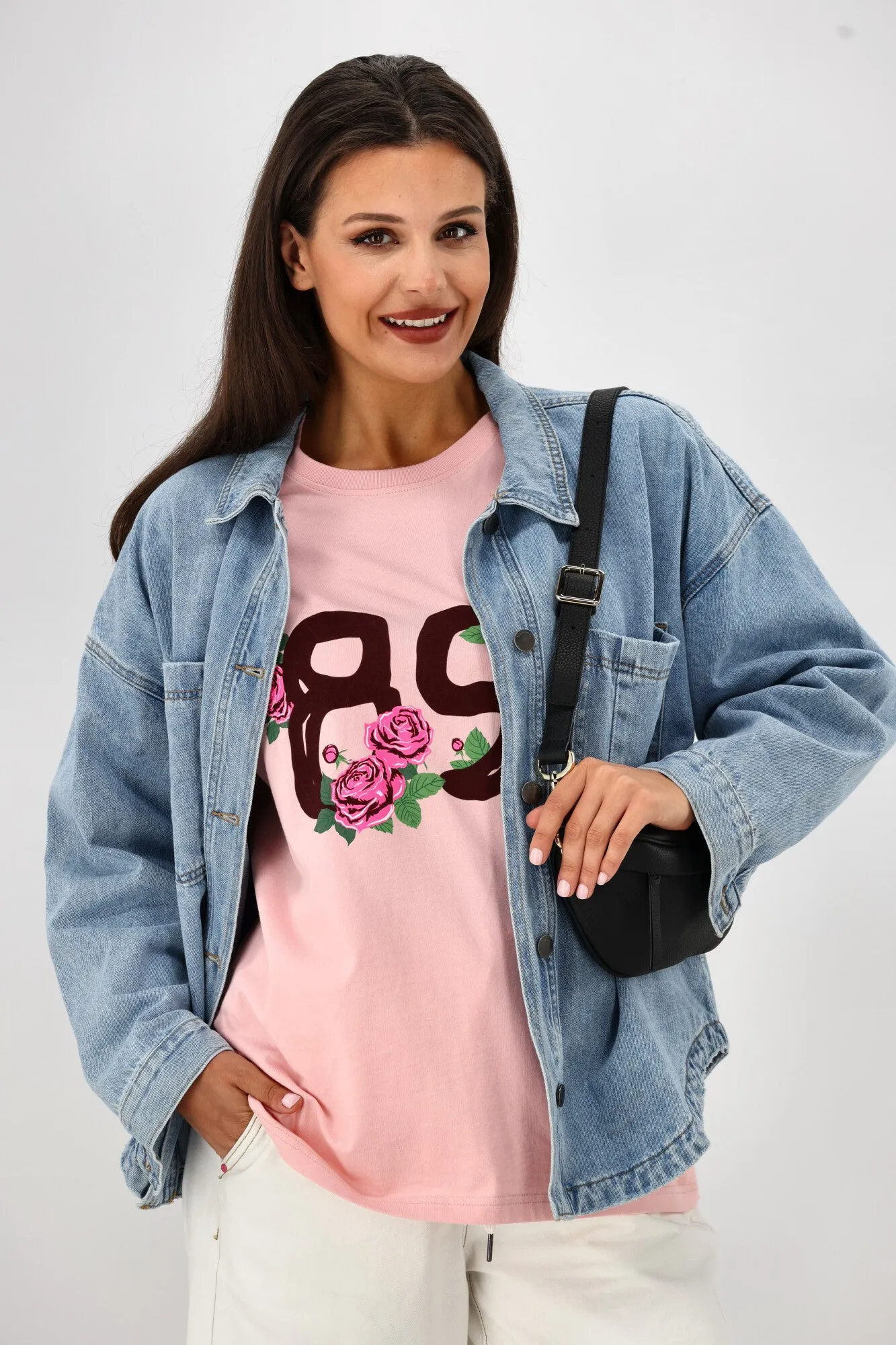 Rebel Club Collegiate 89 Boyfriend Tee Pink