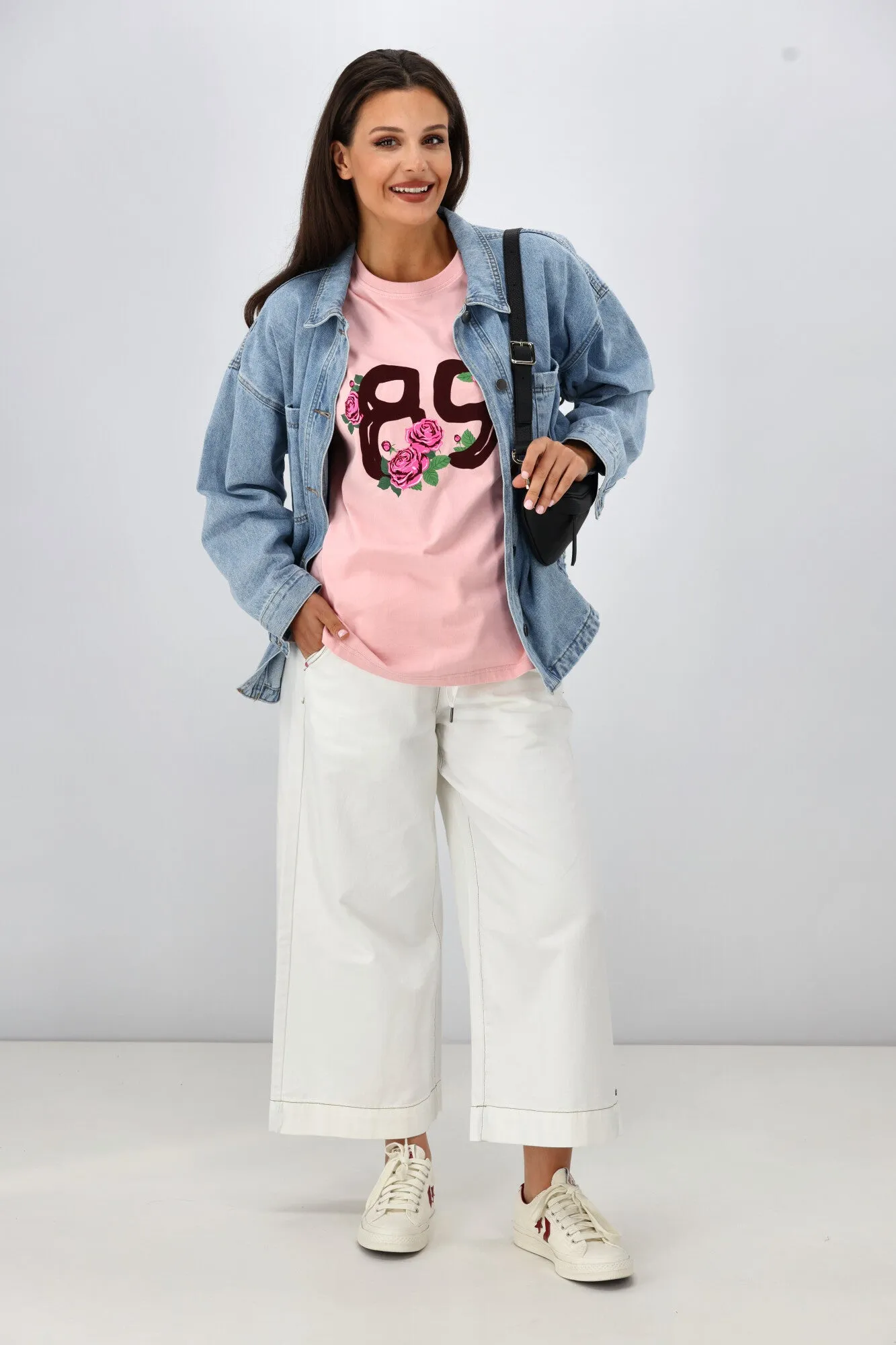 Rebel Club Collegiate 89 Boyfriend Tee Pink