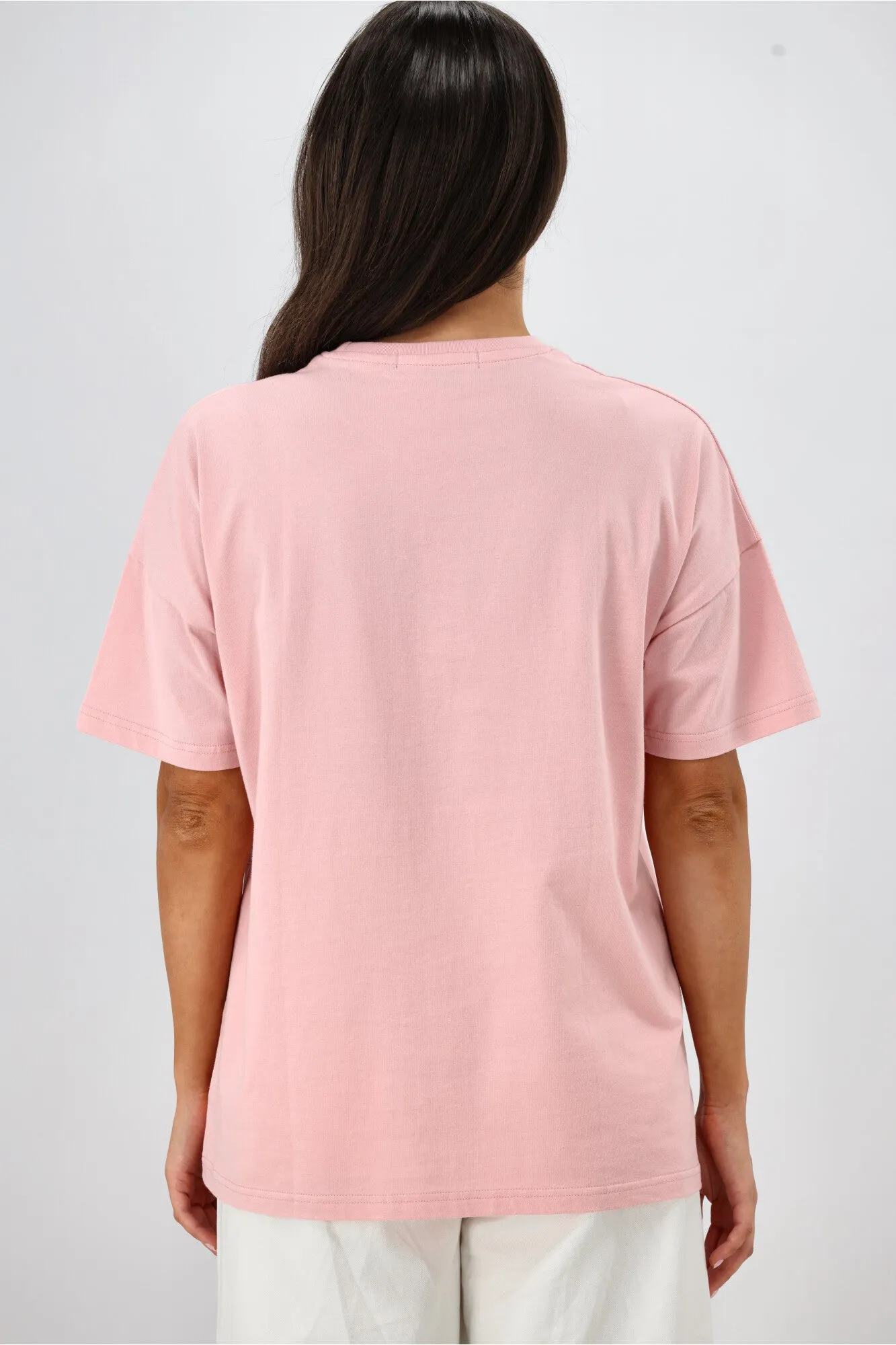 Rebel Club Collegiate 89 Boyfriend Tee Pink