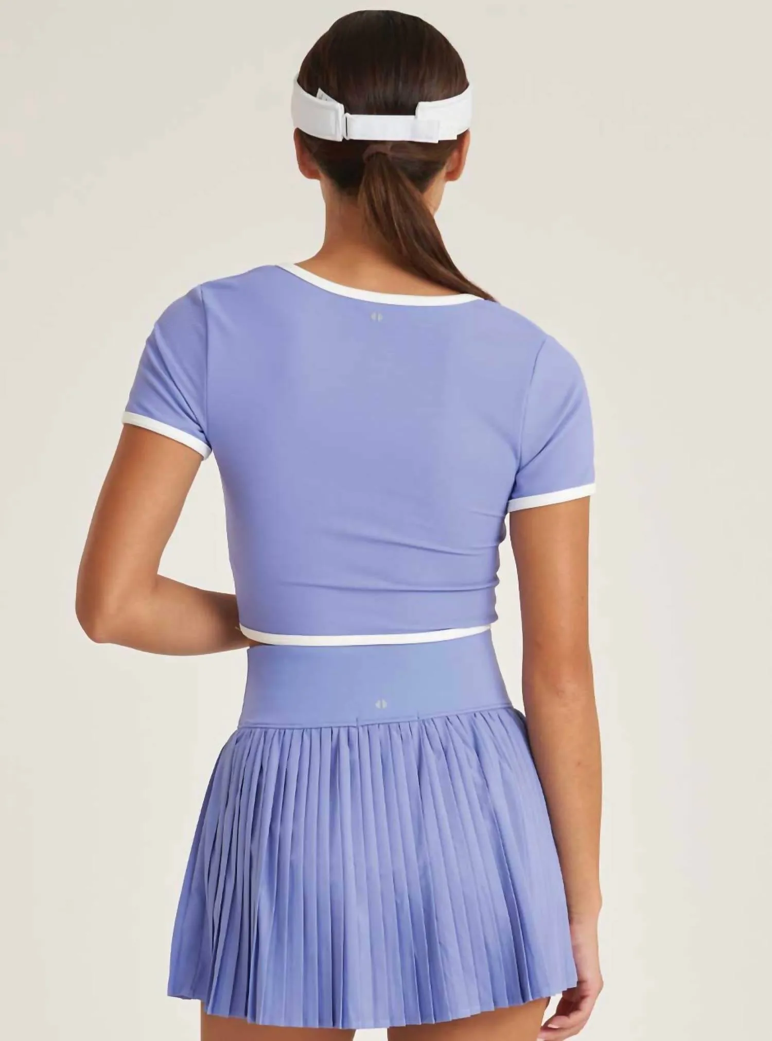 Refine Notch Neck Cropped Tee In Wild Indigo