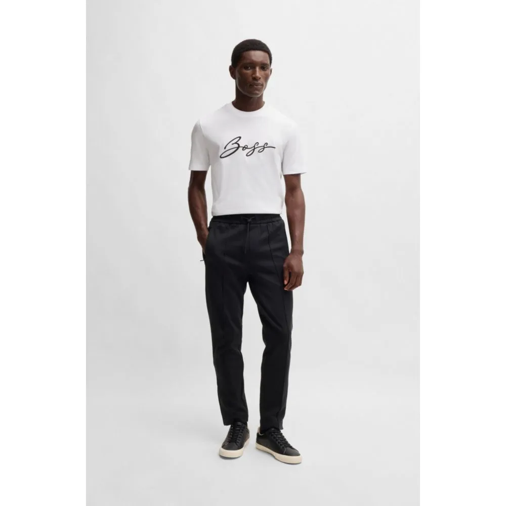 Regular-fit tracksuit bottoms in mercerized cotton