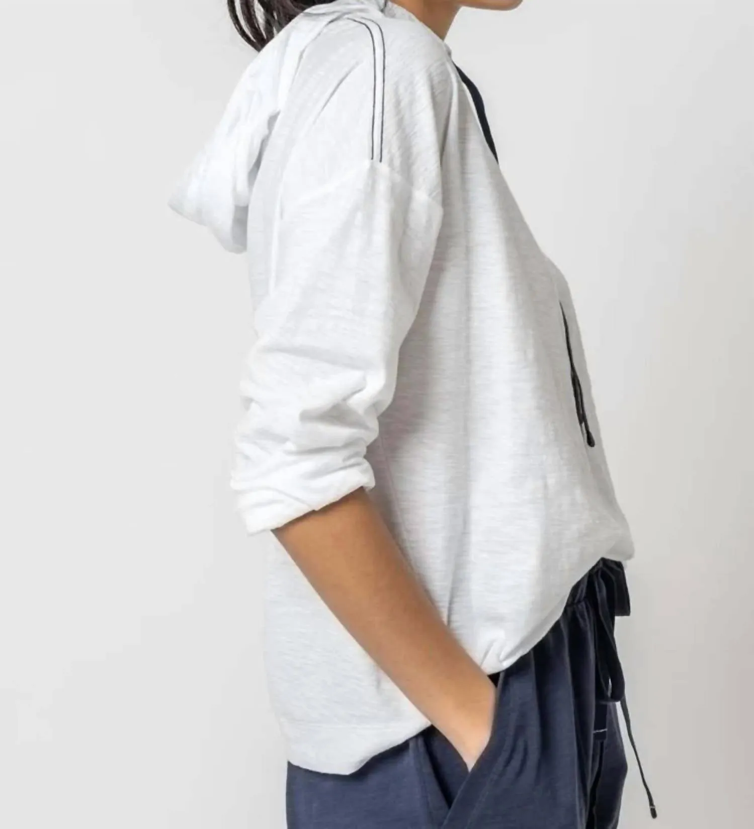 Relaxed Superfine Slub Hoodie In White
