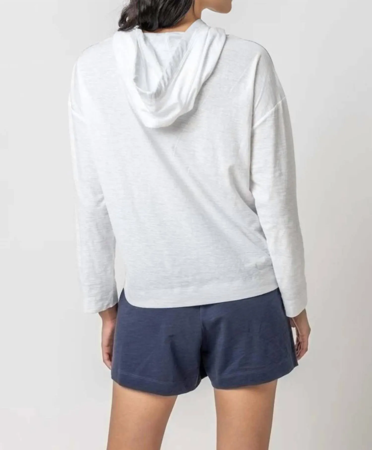 Relaxed Superfine Slub Hoodie In White