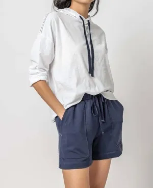 Relaxed Superfine Slub Hoodie In White
