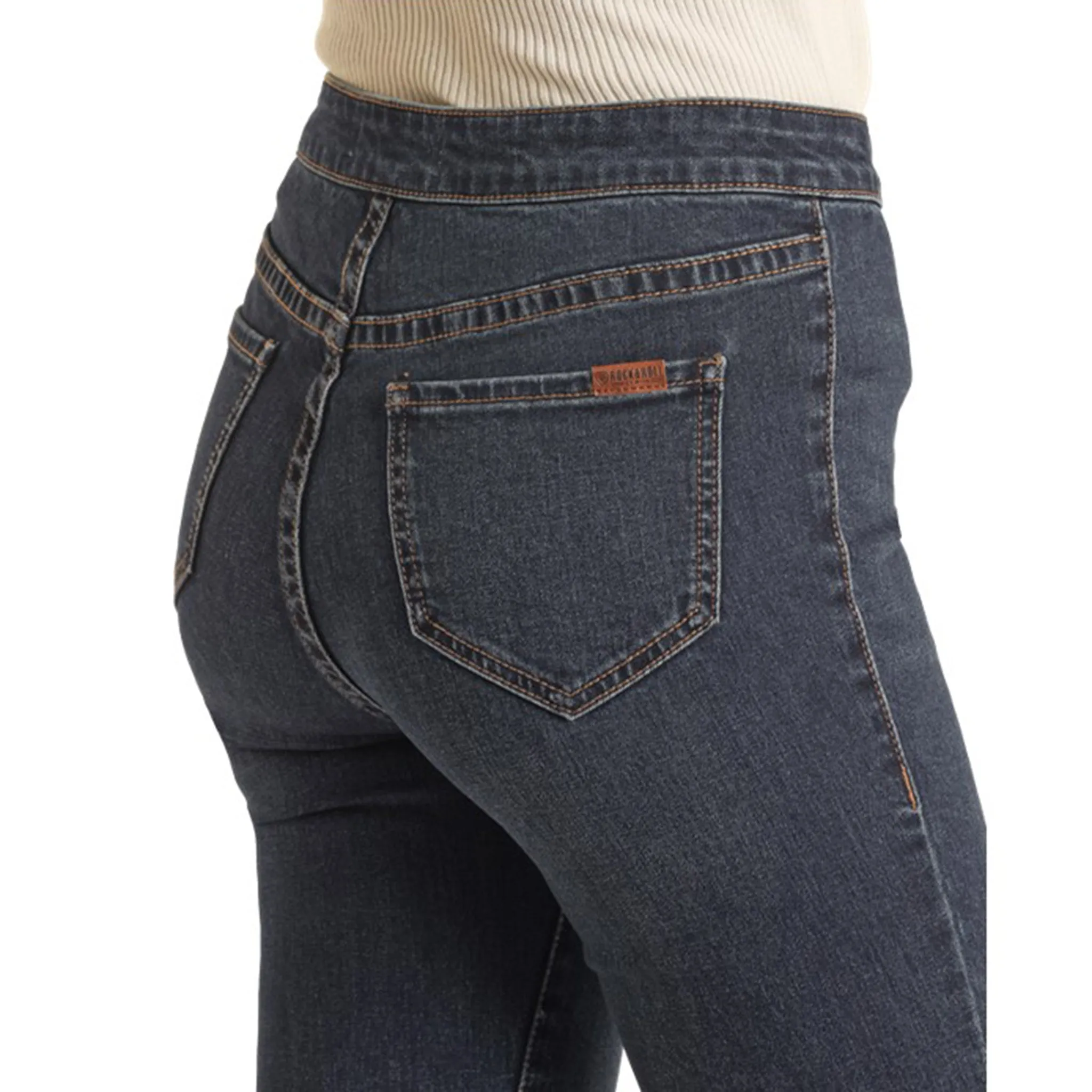 Rock & Roll Women's Dark Wash Button Flare Jeans