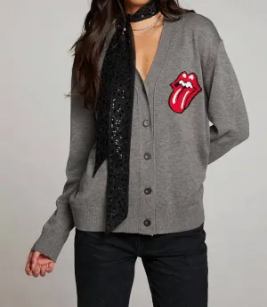 Rolling Stones Cardigan In Dark Heather Gray