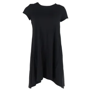 Sacai Mini T-Shirt Dress in Black and Grey Cotton