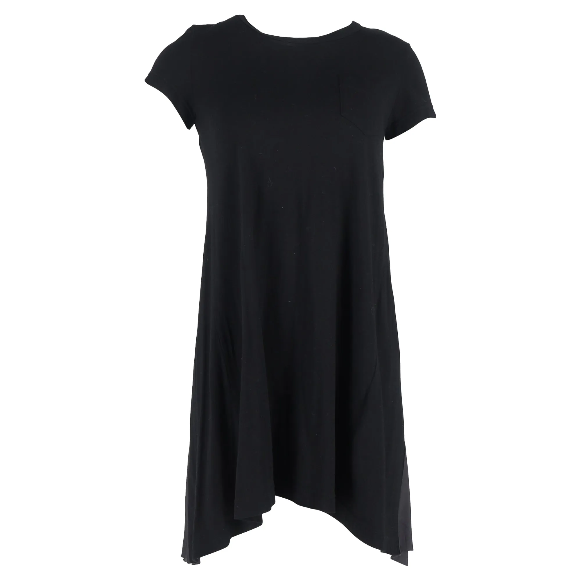 Sacai Mini T-Shirt Dress in Black and Grey Cotton