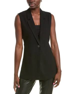 Sadie & Sage At Ease Side Belted Linen-Blend Vest