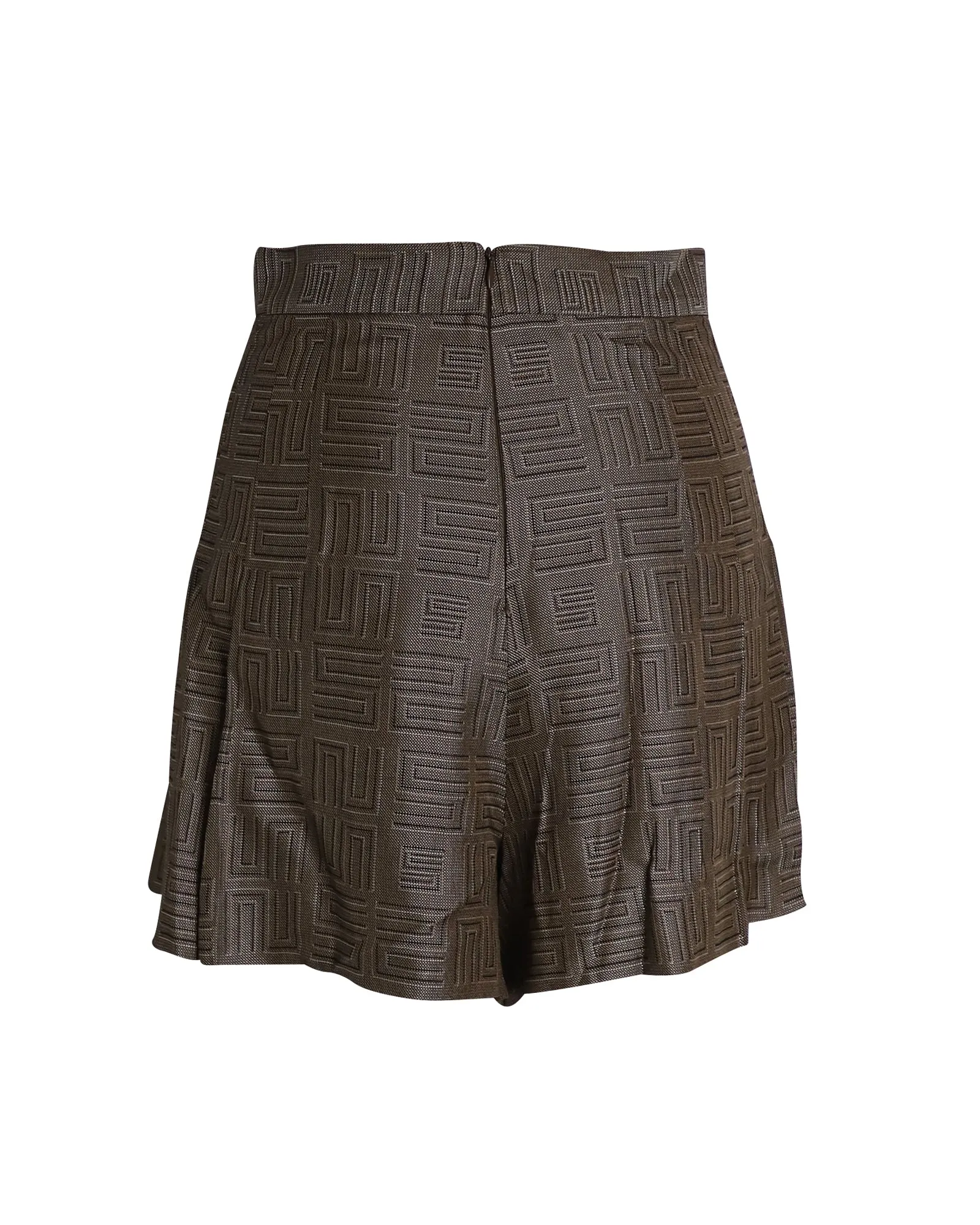 Sandro Gael Layered Pleated Jacquard Shorts in Multicolor Viscose