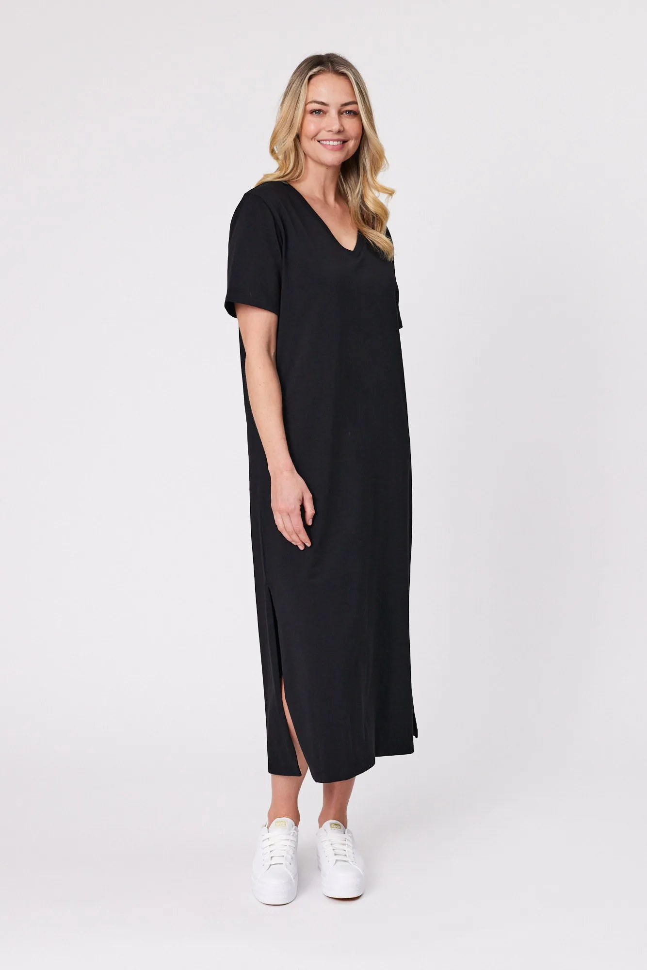 Shine On Essentials Maxi Tee Dress Black