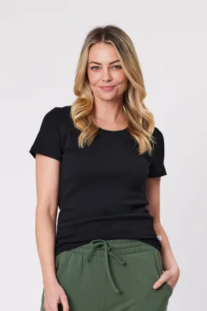 Shine On Essentials Rib Tee Black
